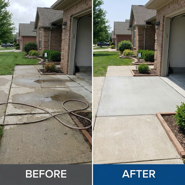 driveway leveling before and after Delaware - sunken slab raised to grade
