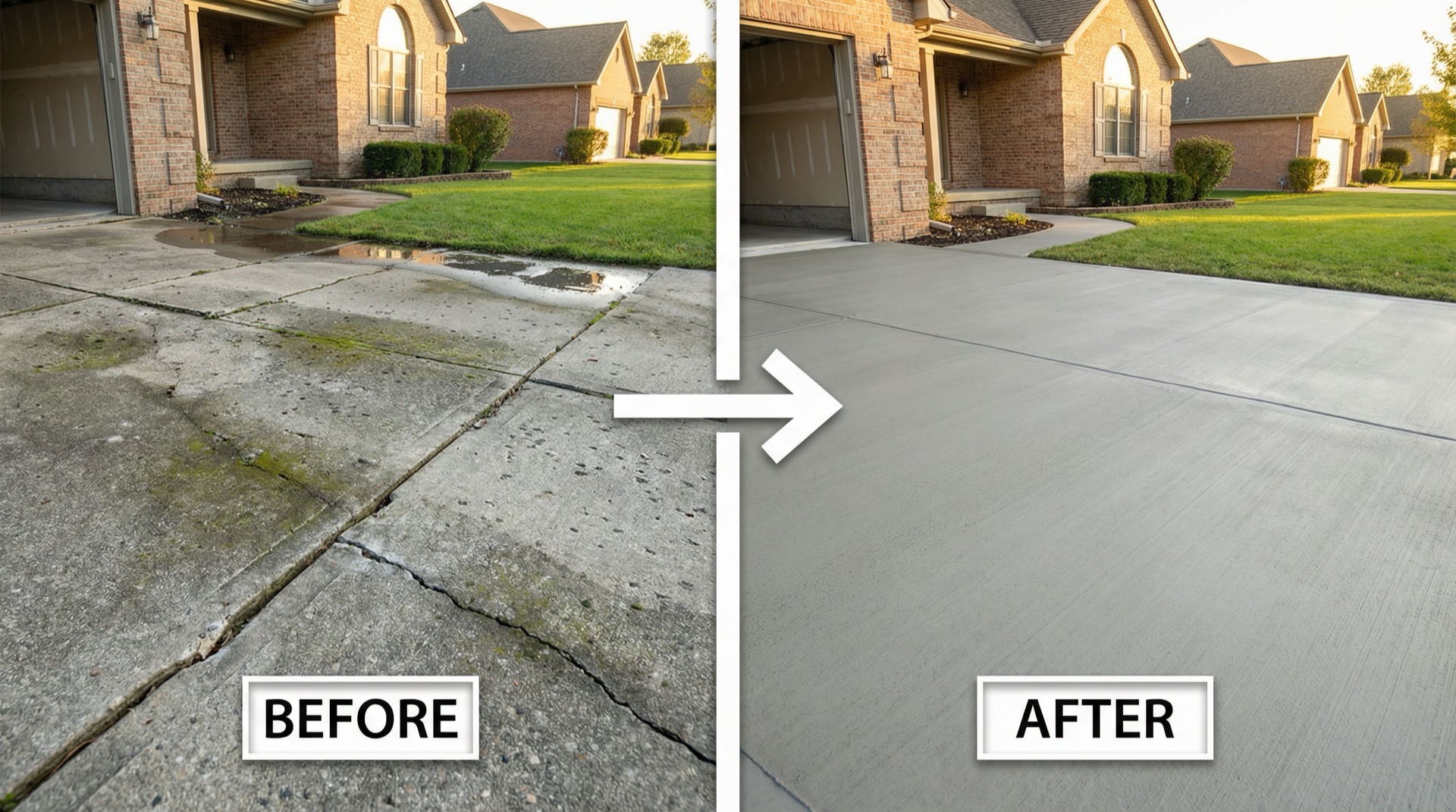 Concrete lifting technician leveling sunken driveway